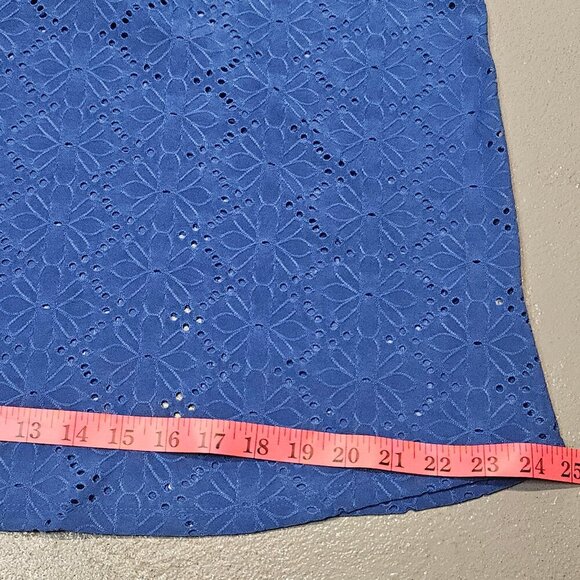 Blue Sleeveless eyelet Blouse szXL - Picture 9 of 10